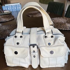 Linea Pelle Cream Satchel Bag